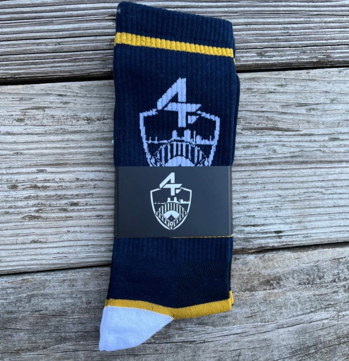 Thin Navy/Gold 4TF Socks