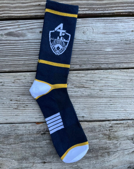 Thin Navy/Gold 4TF Socks